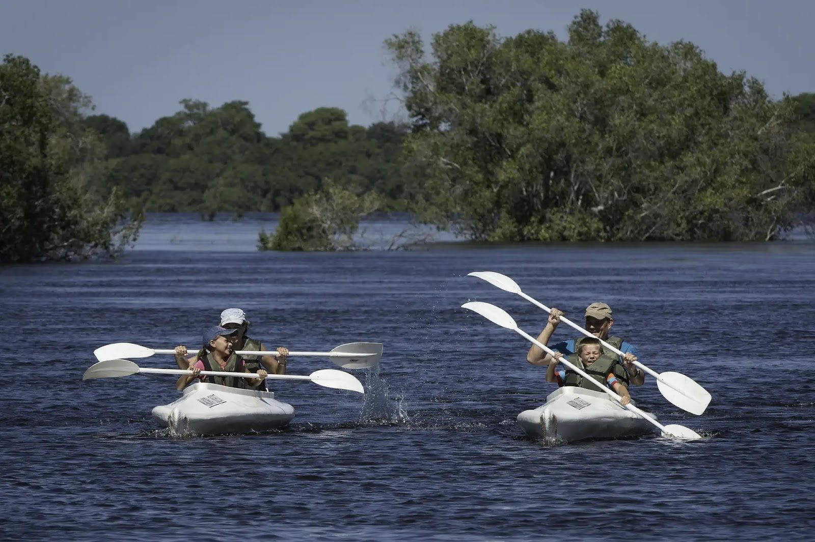 Canoeing on the Zambezi River at Victoria Falls