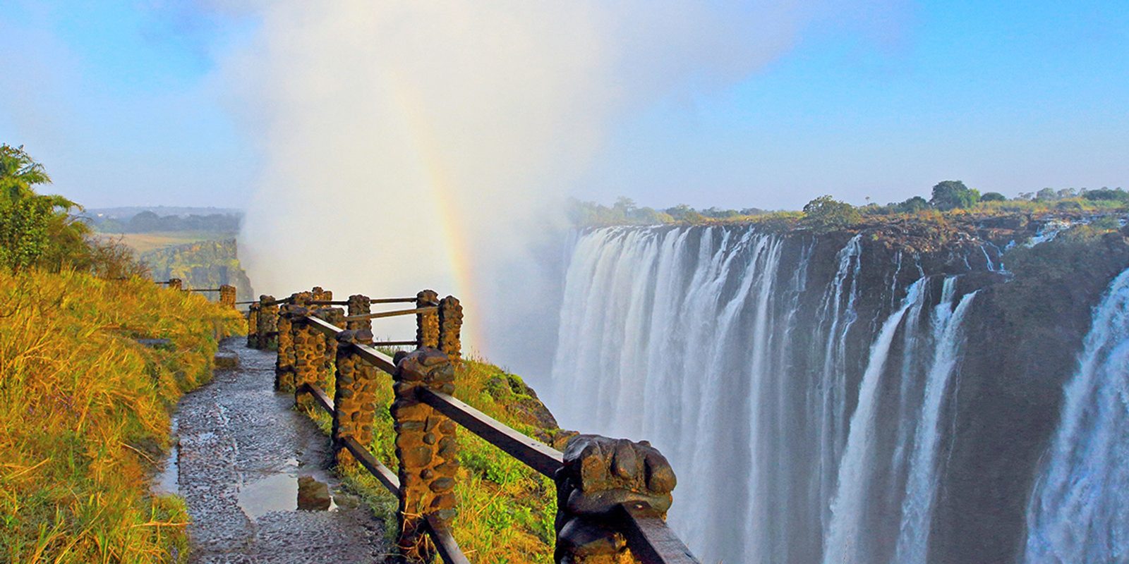 A walkway along the Victoria Falls that gives visitors the perfect view of this unforgettable sight.