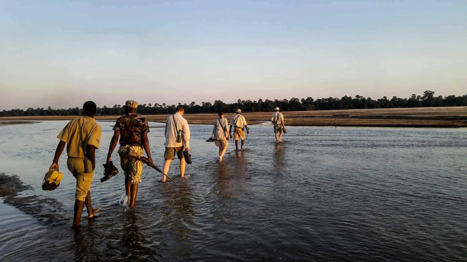 A walking safari in South Luangwa, in Zambia.