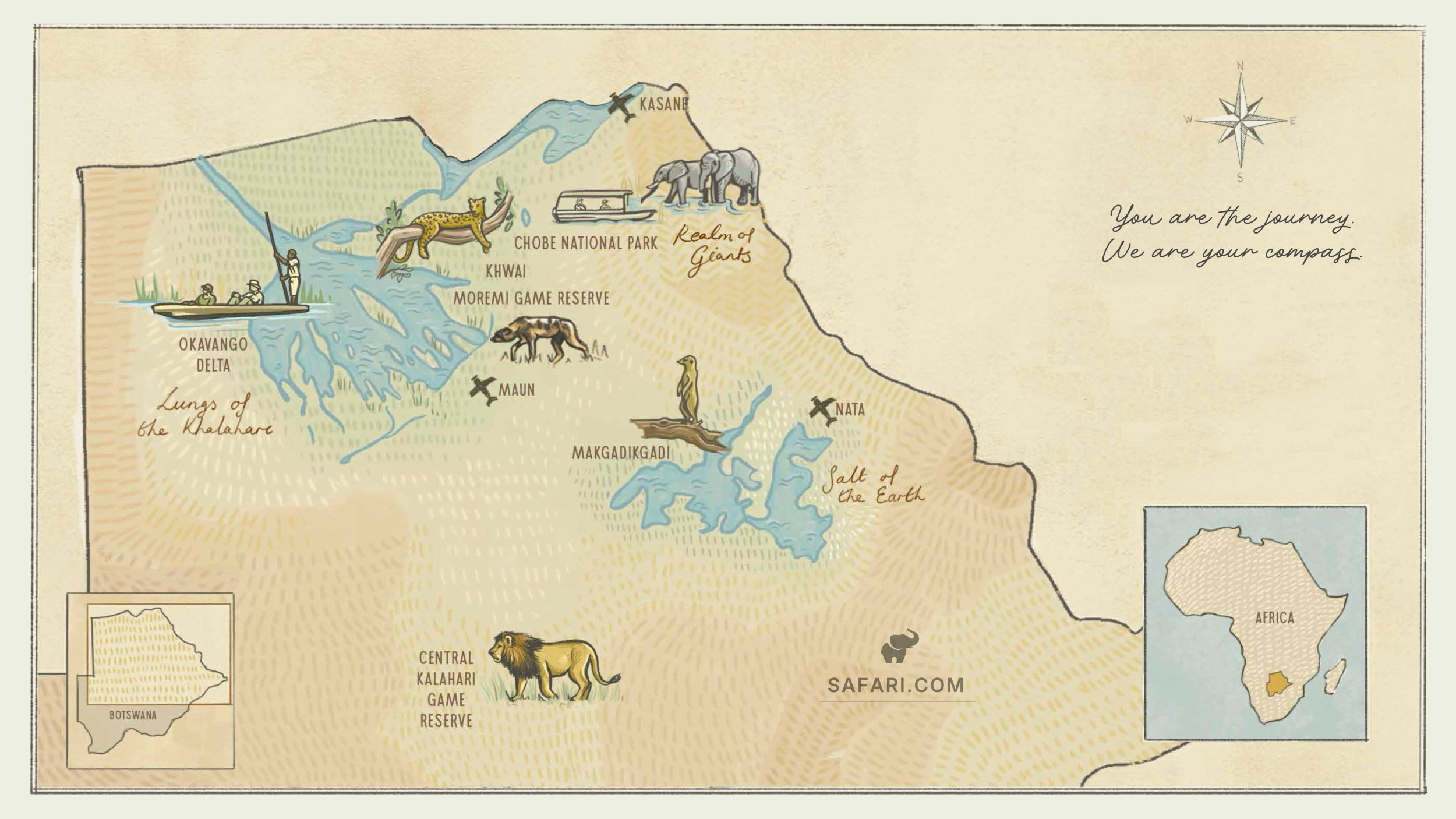 Botswana Safari Map