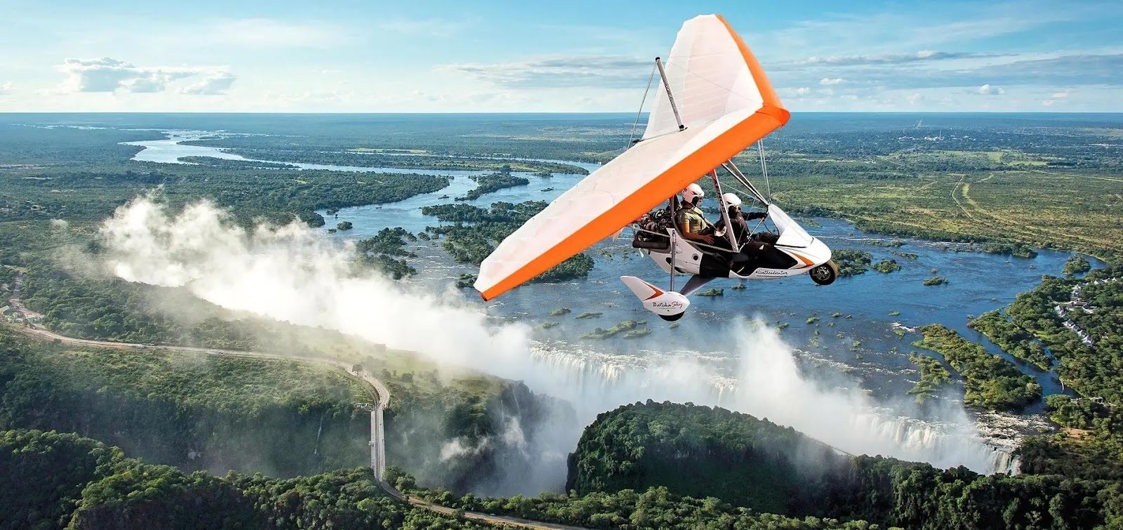 A microlight flight over the Victoria Falls