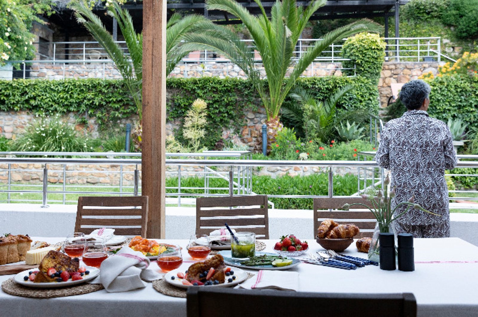Dining on the veranda at St James Homestead.